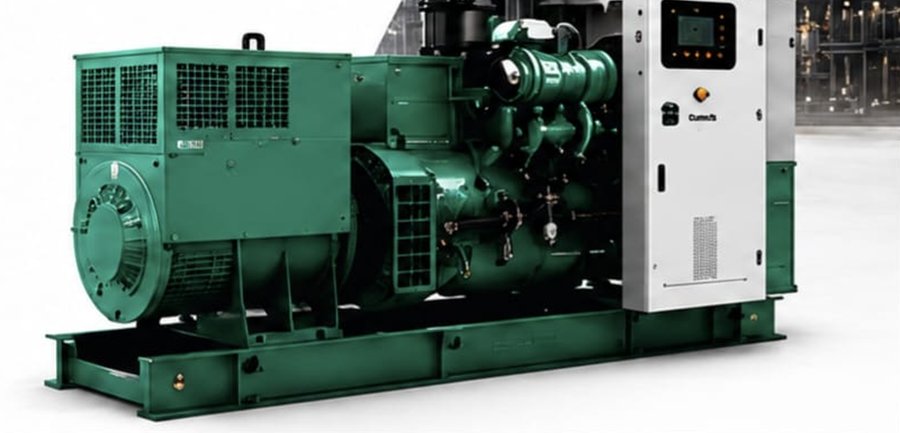 Cummins diesel generating set with control panel, of the type we supply and maintain.